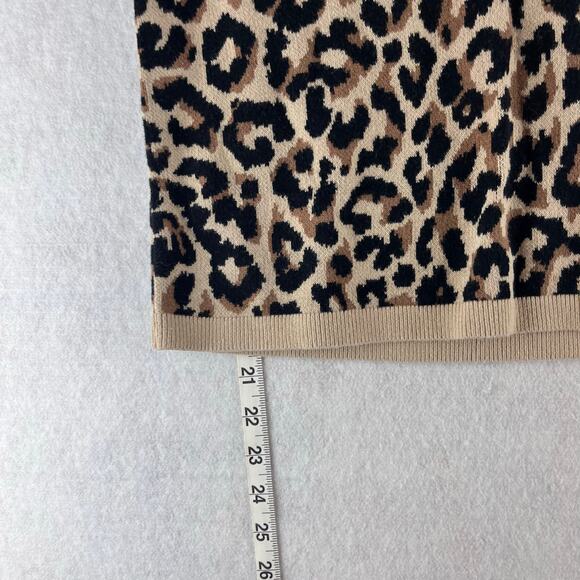 J.Crew Short Sleeve Leopard Cheetah Print Knit Sweater Women's XS 100% Cotton - Picture 2 of 9